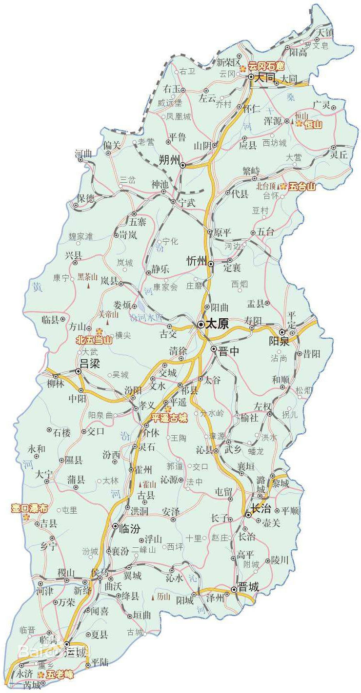 山西省忻州地图